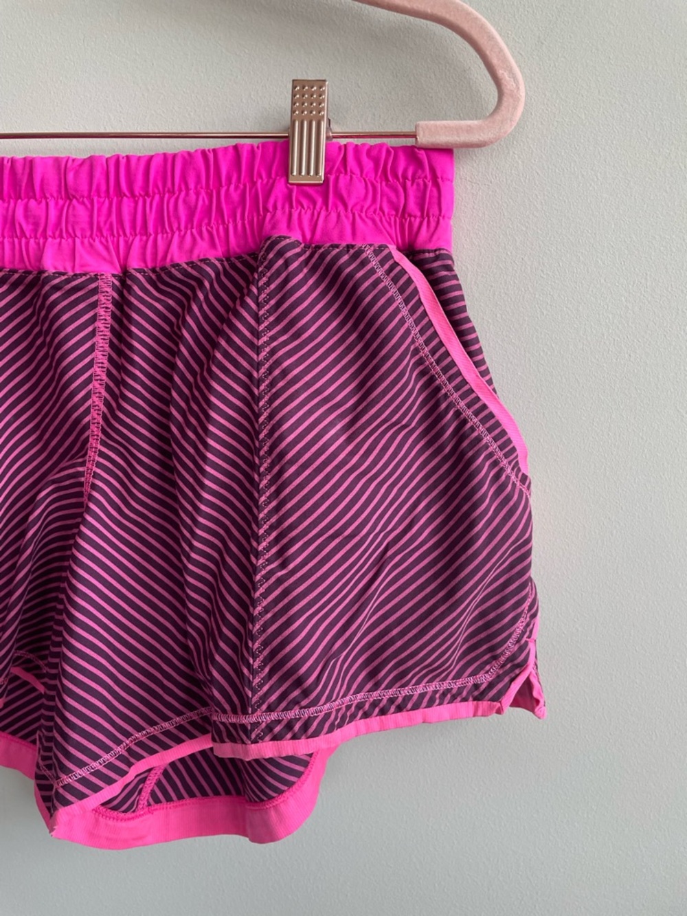 Lululemon Shake & Break Short Hyper Stripe Raspberry Glow Light Pink Purple - Picture 2 of 10